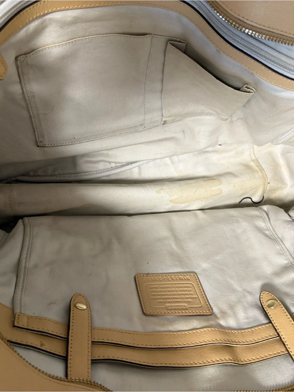 Coach Tan Leather Tote with Dual Straps